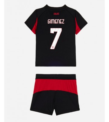 AC Milan Santiago Gimenez #7 Hemmakläder Barn 2025-26 Kortärmad (+ Korta byxor)